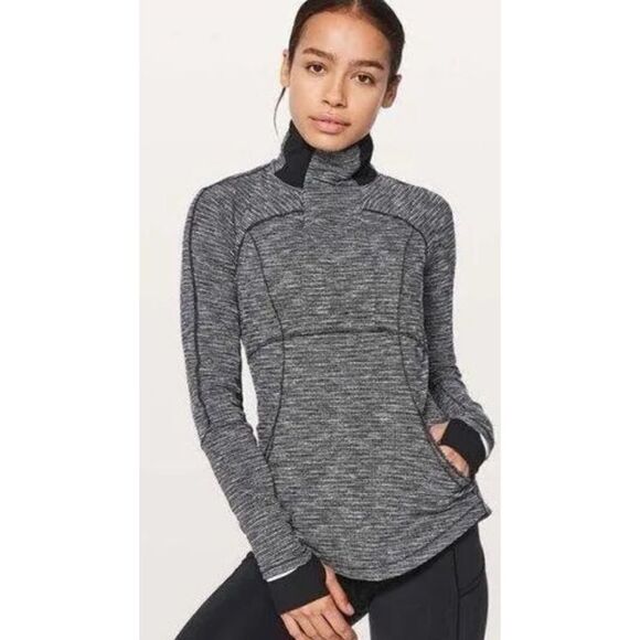 Lululemon Base Runner Herringbone 1/2 zip Rulu pullover jacket Size 6 - Picture 1 of 8